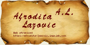 Afrodita Lazović vizit kartica